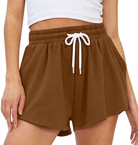 מכנסי זיעה של נשים קצרות קז'ן קיץ נוח טרקלין מכנסיים קצרים אתלטים אלסטיים ריצה קצרים פיג'מות משי לנשים מכנסיים