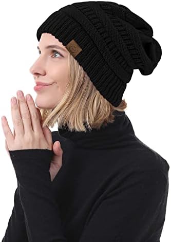 כפיות כפיות זנדו נשים חורף חורפי לנשים כובע רך עבה סרוג כובעים לנשים כובע חורף כובע לנשים לנשים