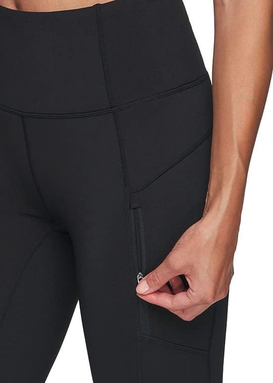 RBX חותלות מרופדות פליס לנשים מכנסי יוגה עם מכנסי כושר בכיסים למזג אוויר קר באורך מלא לריצת יוגה