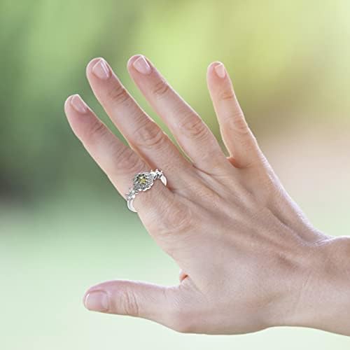 2023 טבעת זירקון ירוקה זית מעודנת לנשים טבעות אירוס