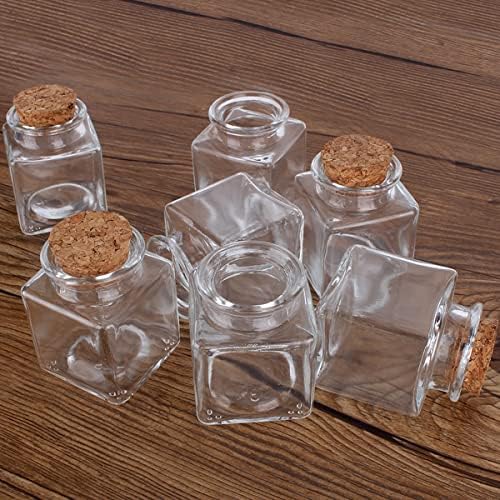 YASEZ 50 מל בקבוקי זכוכית מרובעים שקופים עם פקק פקק לחתונה במלאכות DIY מתנה 50 מל צנצנות תבלינים בקבוקי
