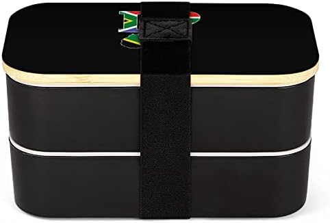 אני אוהב דגל דרום אפריקה דגל שכבה כפולה קופסת ארוחת צהריים בנטו עם כלי אוכל לערימה מכולה כוללת 2 מכולות