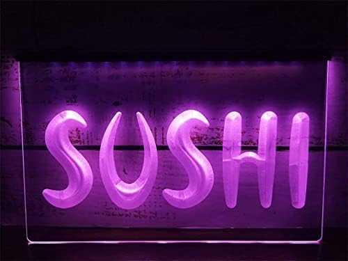 DVTEL SUSHI SHOP NEON SIGHT LED דוגמנות אור אותיות זוהרות שלט לוח אקרילי ניאון אור דקורטיבי, 60X40