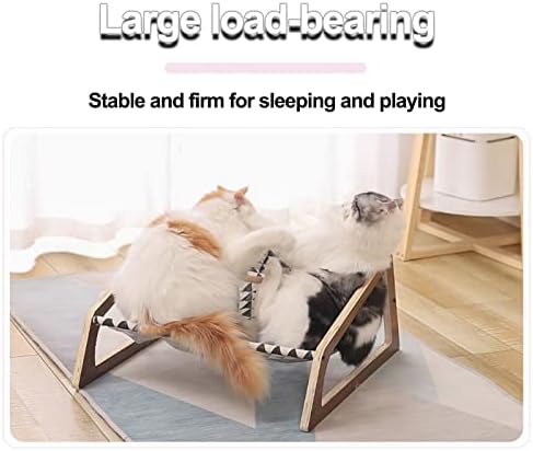ערסל חתול מעץ, מיטה לחיות מחמד, כיסא נדנדה מפואר מעץ מלא, כיסא וערסלים 2 ב-1, ריהוט חתול מתנה לחתול ולכלב