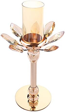 חופן הכתר גולדן מתכת חרוזי קריסטל נרות מחזיק תאורה קליל אלגנטית שולחן קפה שולחן קפה דקורטיבי חגיגת יום השנה
