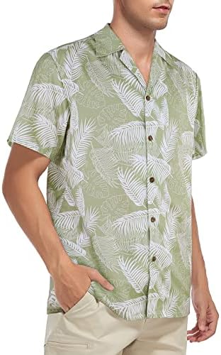 חולצות הוואי לגברים כפתור מזדמן במורד חולצות חוף חולצות שרוול קצר
