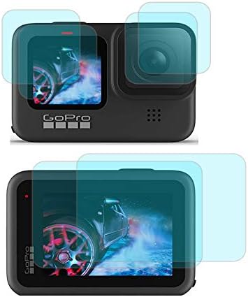 מגן מסך מצלמה של שואסי לגיבור GoPro 9 / Hero10 וכיסוי מארז סיליקון, סרט זכוכית מחוסמת אנטי-סקרט בהגדרה