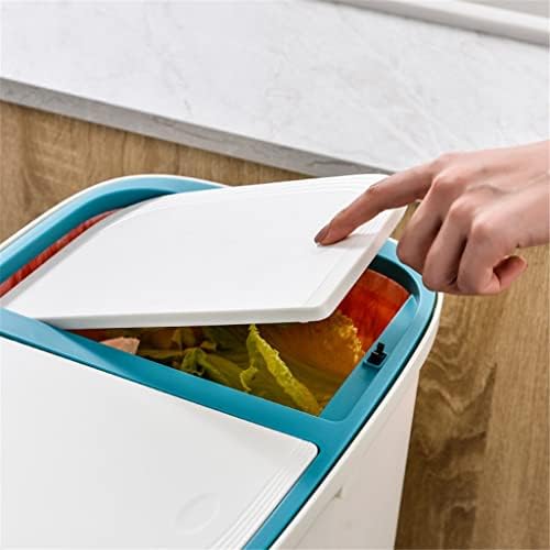 SLSFJLKJ 3 שכבה סיווג אשפה יכול למטבח פח אשפה מפלסטיק רטוב ויבש מחזור מחזור מיון פסולת זבל עם גלגל