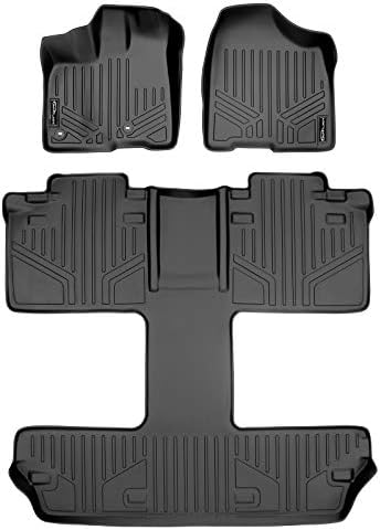 מחצלות רצפה של מקסלינר 3 שורות אניה סט שחור לשנים 2013-2018 טויוטה סיינה 7 דגם נוסעים