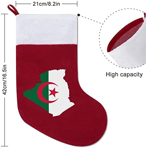 מפת הדגל של אלג'יריה חג המולד תליה גרב סנטה חמוד גרב לקישוטי עץ חג המולד מתנות קישוטים