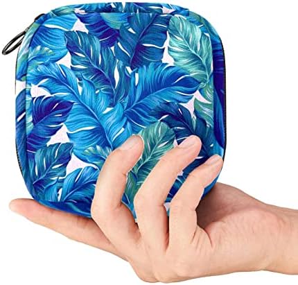כחול צבעי מים דקל טרופי עלים איפור תיק, תיק קוסמטי, נייד מוצרי טואלטיקה תיק לנשים ובנות