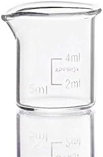 מעבדת גברים הרים 10 יחידות 5 מל כוס זכוכית צורה נמוכה לכימיה מעבדה מעבדה מעבדה מדידת חינוך מעובה ציוד משרדים מדע