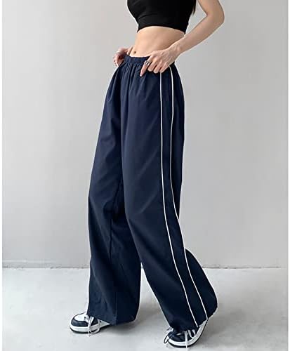 מכנסי מצנח רגליים רחבות של נשים AIMIRAY מותניים רופפות מסלול רופף Y2K מכנסיים מכנסיים מכנסי