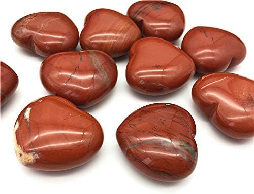 Seewoode AG216 1 PC טבעי אדום אדום בצורת לב גביש אבן דקל קריסטל מתנות דגימות מתנות מלאכת אבנים טבעיות