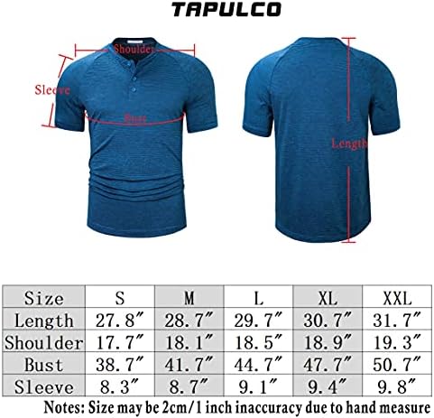 חולצות גולף ללא צווארון Tapulco Mens חולצות שרוול קצר בכושר יבש מתיחה מזדמנת של חולצות קלות
