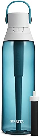 בקבוק מים מסוננים מבודדים בריטה עם קש, ניתן לשימוש חוזר, פלסטיק ללא BPA, סומק, 26 אונקיה ומבודד בקבוק מים מסוננים