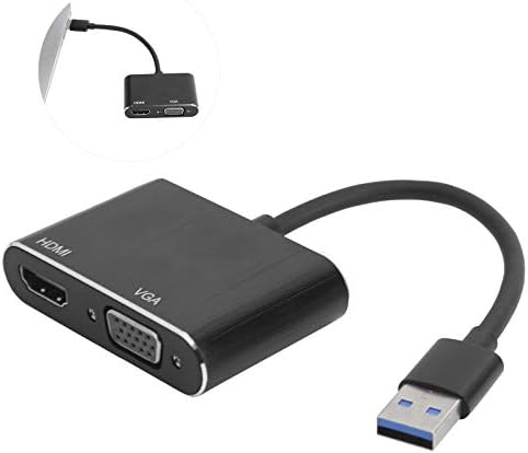 מתאם Heiezoki USB3.0 למתאם VGAHDMI, HDMI לממיר מתאם VGA, ממיר כוח תצוגת תצוגה מרחיב אביזרי מחשב,