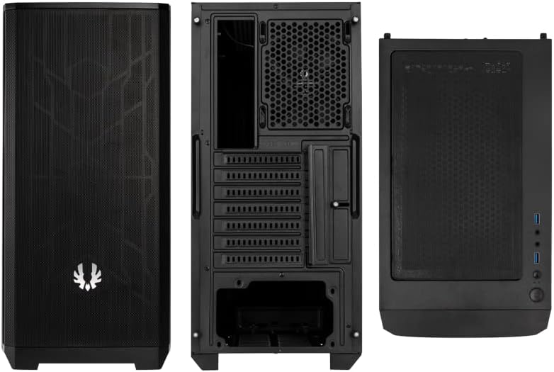 Bitfenix Nova Mesh SE TG PC Case Gaming עם 2 מאווררים שחורים, ATX/MICRO ATX/MINI ITX/זכוכית
