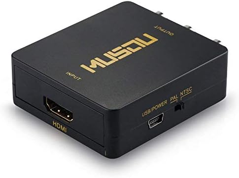 Musou 1080p HDMI ל- RCA Composite AV Video Converter ממיר תמיכה ב- NTSC/PAL עבור Xbox One, Blu-ray,