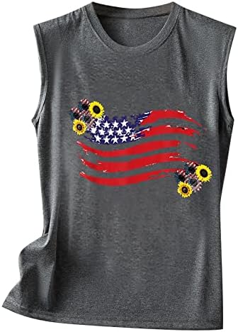 נשים פטריוטיות גרפי גופיות 4 ביולי עצמאות יום שרוולים חולצות קיץ רופף עגול צוואר טיז חולצה