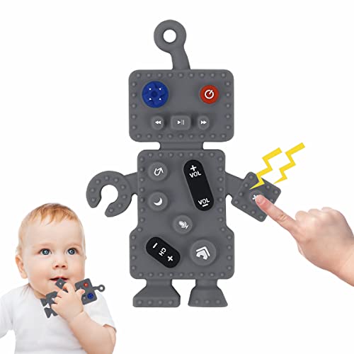צעצועי רובוט של רובוט תינוקות, צעצועים בקיעת שיניים סיליקון סיליקון רך עם מקש עיתונות מציאות, צעצוע