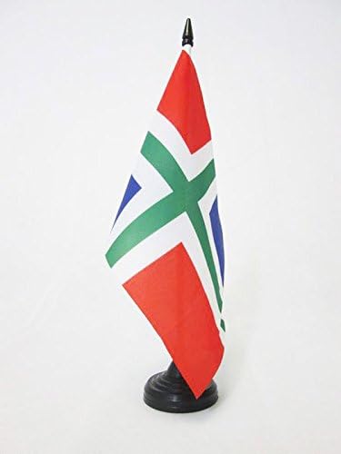 דגל דגל AZ מחוז שולחן גרונינגן דגל 5 '' x 8 '' - דגל שולחן גרונינגן 21 x 14 סמ - מקל פלסטיק שחור ובסיס
