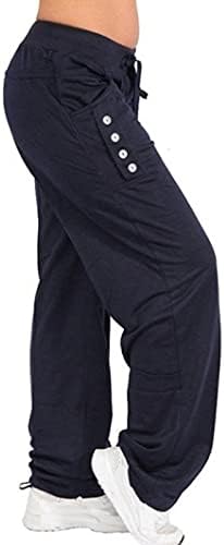 מכנסיים שחורים לנשים פלוס מכנסי טרנינג בגודל מכנסיים בעלי עלייה נמוכה שרוך מכנסי מותניים אלסטיים