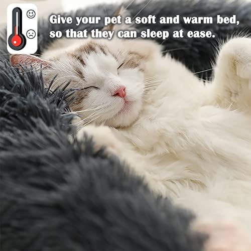 מרגיע חתול מיטות עבור מקורה חתולי כלבים-19.7 סופגנייה מחבק קטיפה מיטה לחיות מחמד עבור קטן בינוני