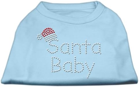 מוצרי חיות מחמד של מיראז 'סנטה סנטה תינוקת ריינסטון ריינסטון חולצה לחיות מחמד, קטנות, כחול תינוק