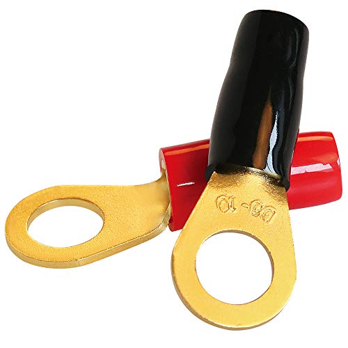 מסוף טבעת מד אוויר 1/0 אויר 5/16 אינץ 'מצופה זהב מצופה סוללה מזוודות עם מגפיים רכים מחברים תיל זהב ערכת