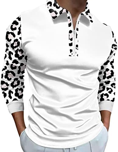 חולצות פולו לגברים XXBR רוכסן צוואר, סתיו חורף שרוול ארוך טלאים טלאים טלאים גולף חולצה מעצבת מזדמנים