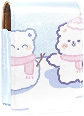 חמוד נייד איפור תיק קוסמטי פאוץ, שפתון מחזיק איפור ארגונית, קריקטורה בעלי החיים דוב מושלג שלג יפה