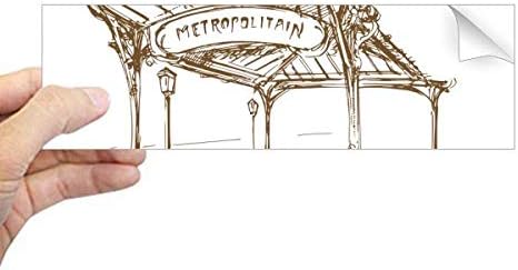 תחנת Diythinker Metropolitain France Paris Paris מלבן מלבן פגוש מדבקה מדבקות חלונות