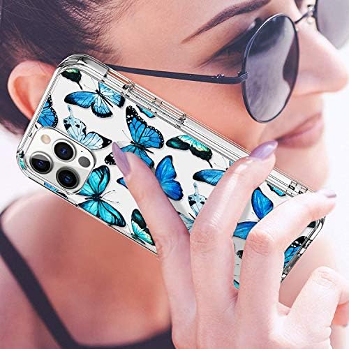 Luhouri iPhone 12 Pro Max Case עם מגן מסך, עיצובים של אופנה ברורה מכסה טלפון מגן לנשים בנות, מארז