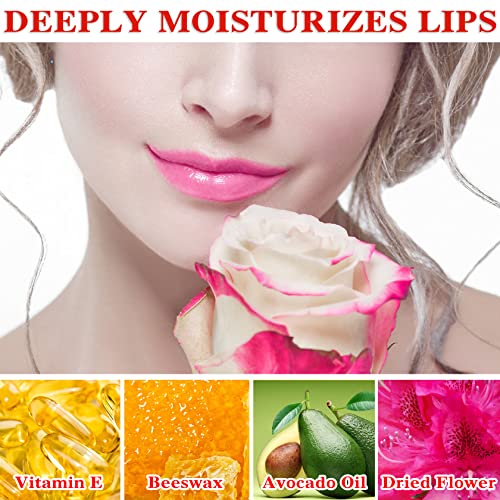 2 חבילה קריסטל ג ' לי פרח שפתון, קסם טמפרטורת צבע שינוי גלוס מקל שפתיים ברור קסם שפתון לאורך זמן