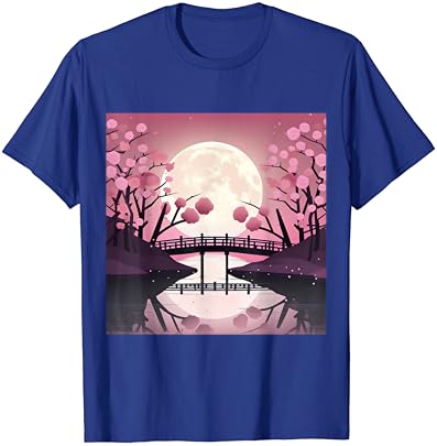 יפני גן עדן פריחת גשר בירח חולצה
