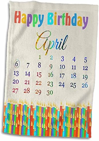 יום הולדת 3 דרוז ב -6 באפריל, נרות יום הולדת צבעוניים עם להבות - מגבות
