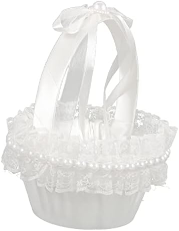 3 יחידות חתונה פרח סל קטן פרח סל מערבי סגנון לבן בד שושבינה
