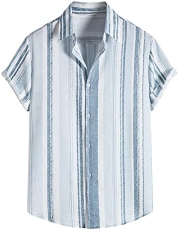 חולצות פסים של UBST לגברים, 2022 כפתור הוואי הקיץ החדש Down Down Down Down Tops Aloha Tops Fit רגיל
