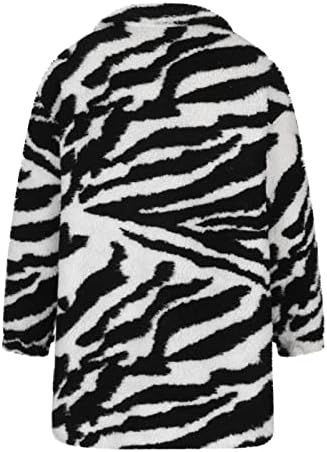 כפתור נשים למטה ז'קט ארוך אופנה טייגר מרקם מעילי חורף חמים דש אמצע אורך אורך מעילים עם כיסים