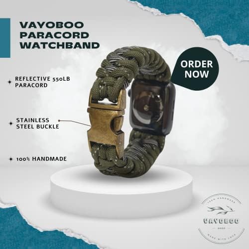 Vayoboo ירוק וירוק חזק להקת Apple Watch - תואמת לסדרת Iwatch SE 7/6/5/4/3/2/1 לגברים, מהיר לשחרור
