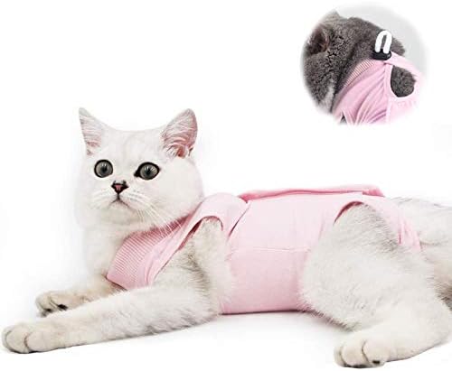 חליפת התאוששות מקצועית לחתול לפצעי בטן ומחלות עור, אלטרנטיבה של צווארון אלקטרוני לחתולים וכלבים, לאחר ללבוש