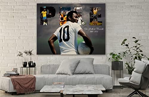 פוסטר כדורגל של פלה פלה, תמונה של פוסטר ציטוט של Pele Pele, פוסטר כדורגל פלה אמנות בד, תמונת הדפסה של כדורגל