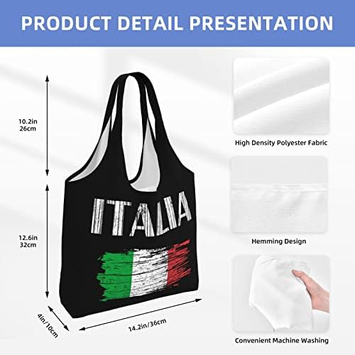 תיק דגל איטלקי בד כתף תיק תיקים לתיקים לשימוש חוזר לנשים או לגברים יומיומיים