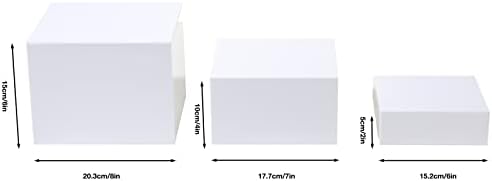 Luobao 2 סטים של 3 שלבים מגדלי תצוגה אקריליים, Riser Acrylic 5-צדדי עם תחתיות חלולות, מושלמות לחתונות,