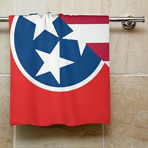 מגבת כביסה של דגל אמריקה ומדינת טנסי מגבת 28.7 X13.8 מטליות פנים סיבי סופר -סיבים מגבות סופגות מאוד מגבות