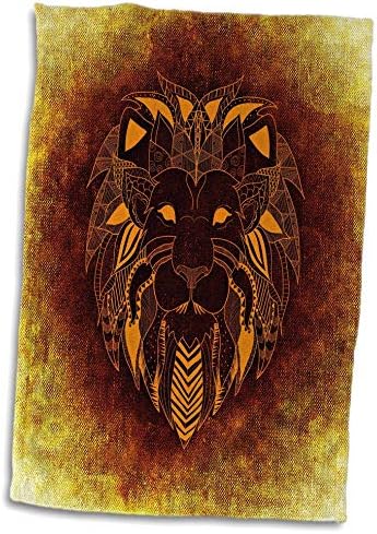 3 דרוז ראש אריה דיוקן מופשט אפריקה קינג אמנות עיצוב בעלי חיים בר - מגבות
