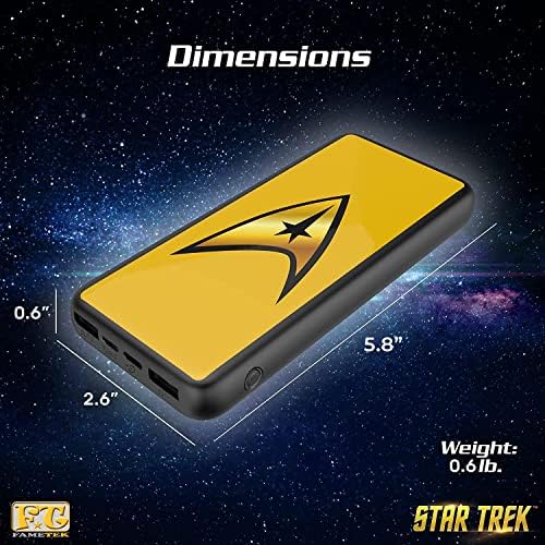 Fametek Star Trek U.S.S. Enterprise 1701 -D - רמקול Bluetooth העתק Enterprise עם בנק חשמל עם לוגו