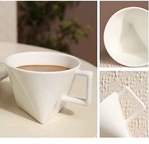 ספלי קפה של Purhyac סט של כוסות קפה קרמיקה של 2, 7 גרם עם ספל תה משולש לידית לקפה, תה, לאטה, ספלי