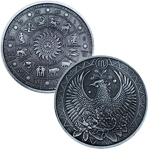Gimilang 12 Constellation Challation Coin Coin Coin, מתנה מתנה ליום הולדת עבורו או לה